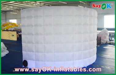 Small Photo Booth 3m Lx2m H White LED Inflatable Wall 210D Oxford Cloth With Light And Blower