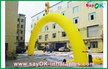 Inflatable Rainbow Arch Customized Yellow Fire - Proof Finish Line Inflatable Arch For Sports Games