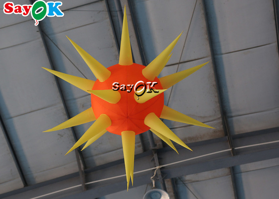 Ceiling Suspended Inflatable LED Spike Ball For Club Stage Party Event Decoration