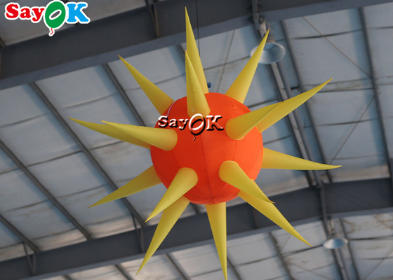Ceiling Suspended Inflatable LED Spike Ball For Club Stage Party Event Decoration