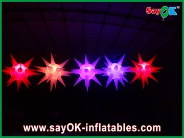 Versatile Stage Decoration Led Lighting Inflatable Star For Event , Red / Blue