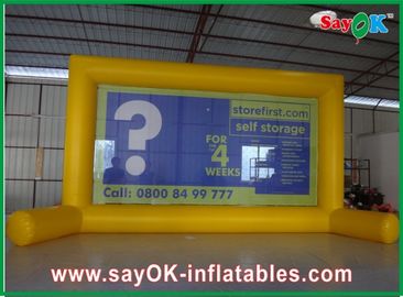 Air Screen Outdoor Yellow Inflatable Movie Screen Advertising Billboard With Durable PVC Tarpaulin