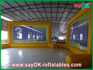 Air Screen Outdoor Yellow Inflatable Movie Screen Advertising Billboard With Durable PVC Tarpaulin