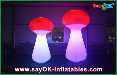 Indoor Inflatable Lighting Decoration , Red Led Inflatable Mushroom