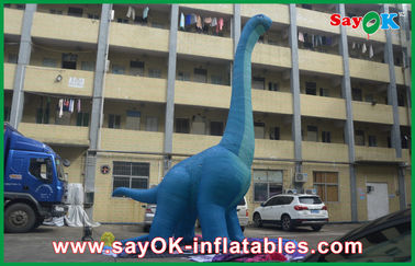 Inflatable Christmas Dinosaur 10m Blue Large Inflatable Dinosaur PVC Waterproof Blow Up Cartoon Characters Dragon