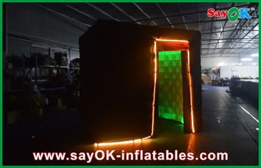Small Photo Booth Black Photobooth Inflatable Advertising Tent Lead Free Durable