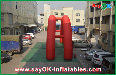Arch Bridge Design Red 5x3M Inflatable Arch , Oxford Cloth Inflatable Advertising Arch