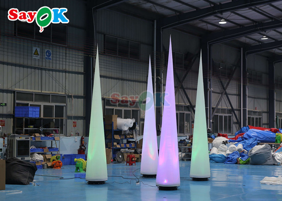 5m Inflatable Lighting Decoration Cone Red Light Post For Party Wedding Event