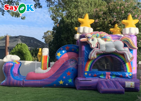 Inflatable Kids Slide Inflatable Unicorn Bounce House Jumper Slide Party Rental Unicorn Kid Zone Wet Dry Combo