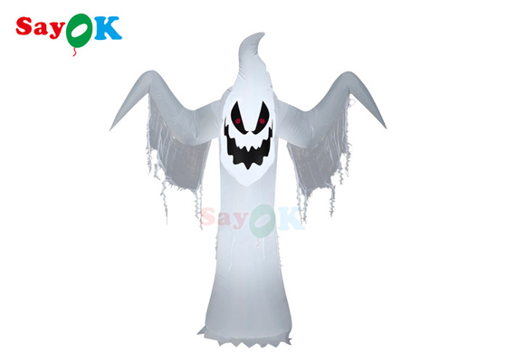 Tarpaulin Inflatable Holiday Decorations Halloween Blow up Led White Ghost
