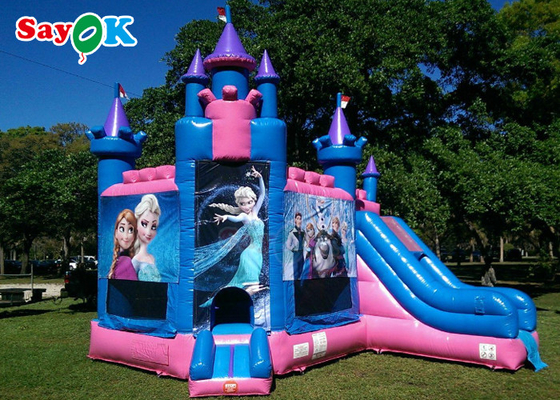 Waterproof Inflatable Bounce House Princess Frozen Carriage Bouncy Castle With Slide