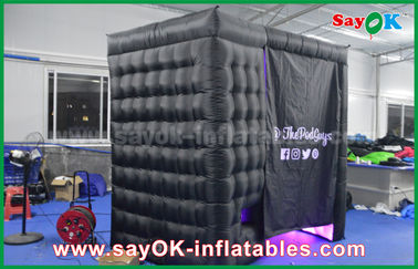 Party Photo Booth Lightweight 18 Kg Black Inflatable Photo Booth Enclose Cube With Led Lighting