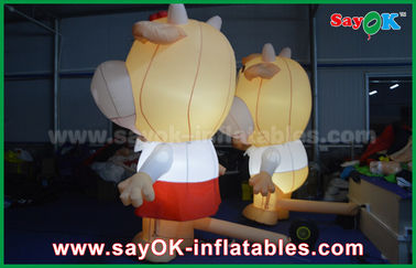 Inflatable Model Custom Animal Oxford Cloth Inflatable Cartoon Cattle Cow With LED Lighting