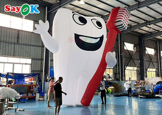 White 6m Inflatable Cartoon Characters Giant Teeth Promotion Products
