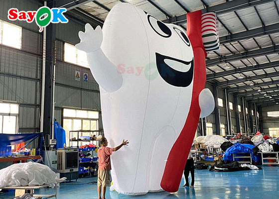 White 6m Inflatable Cartoon Characters Giant Teeth Promotion Products
