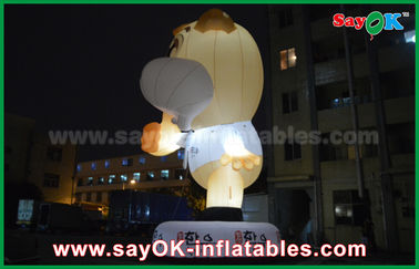 Advertising 10m Giant Oxford Cow Inflatable Cartoon White Color With Led Light