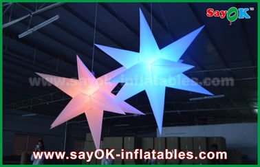 Nylon Advertising LED Star Balloon Outdoor Inflatable Decorations WIth CE / UL Blower