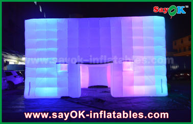 tent inflatable Outdoor PVC Coated Giant Cube Inflatable Tent With Color Change Light / Air Blower