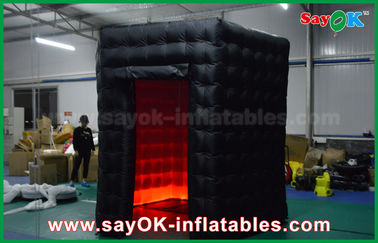 Portable Photo Booth 2.5m Inflatable Black Octagon Photo Booth WIth LED Light OXford Cloth