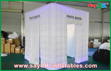 Inflatable Photo Studio 3 Doors White Inflatable Portable Cube Photobooth Tent With 2.5m Size