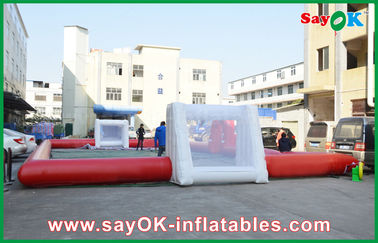 Giant Inflatable Football 10m Big Inflatable Red Football Field WIth Gate Use Strong PVC Material