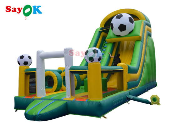 Inflatable Slippery Slide Football Theme Kids Tarpaulin Inflatable Bounce House Slide Jumping Castle