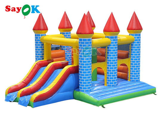 Colorful Inflatable Bouncer House Water Slide Combo Commercial Bouncy Castle