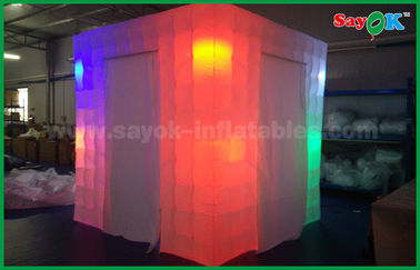Inflatable Tent Different Color Light Inflatable Photo Booth / Portable Inflatable Cube Photobooth Tent With 2 Doors