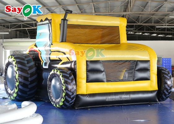 Digital Printing Inflatable Tractor Bounce House With Ball Pit Pool Blow Up Bouncer