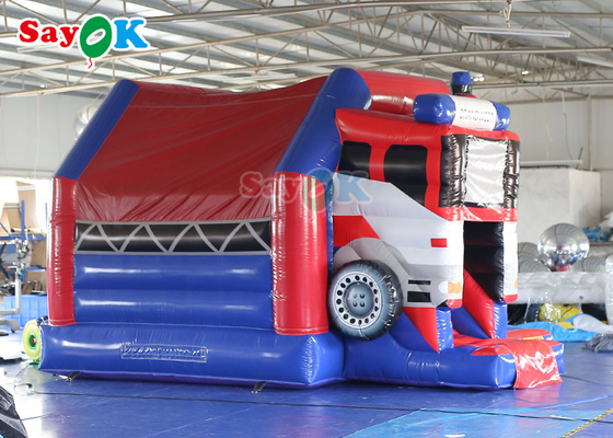 Commercial Inflatable Bouncy Castle Fire Truck Inflatable Bounce House With Slide
