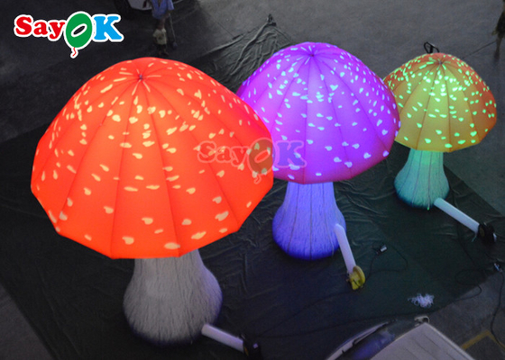 Red Giant Inflatable Mushroom Model For Wonderland Party Event Decoration