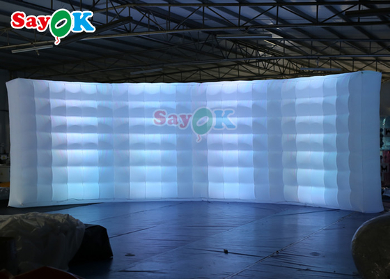Curve Wall Multi Color Inflatable Backdrop Wall With LED Strips Photo Booth Wall