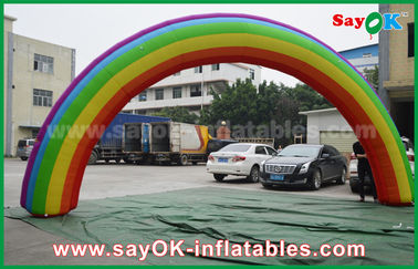 Inflatable Race Arch Beautiflu And Durable Oxford Cloth Or PVC Inflatable Rainbow Arch With CE / UL Blower