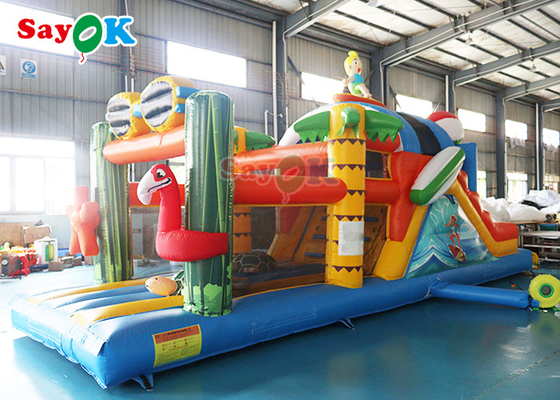 Commercial Inflatable Slide Ocean Theme Inflatable Dry Slide Children Kids Rock Climbing Slide