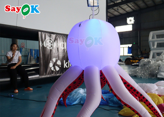 LED Jellyfish Hanging Inflatable Octopus Puppet For Advertising Decoration