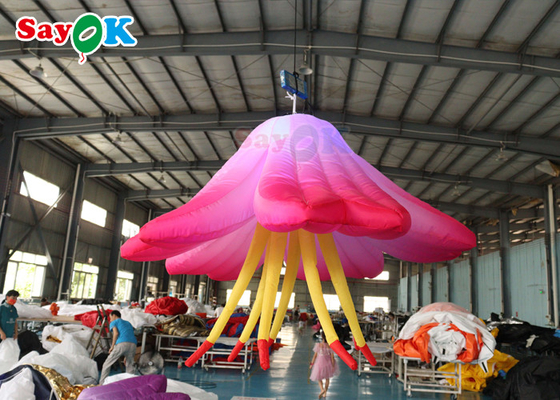 Custom Led Lighted Advertising Shining Inflatable Flowers For Stage Party Decoration