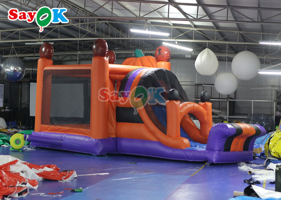 Pumpkin Halloween Inflatable Bounce Castle With Slide Inflatable Combos For Party