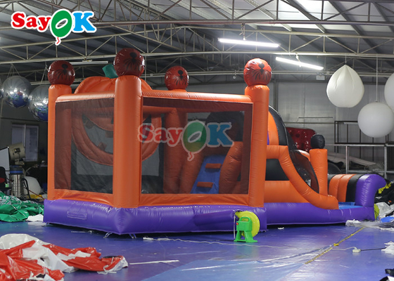 Pumpkin Halloween Inflatable Bounce Castle With Slide Inflatable Combos For Party