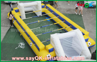 inflatable party games for adults Yellow Inflatable Sports Games Inflatable Football Field / Soccer Pitch With Goal