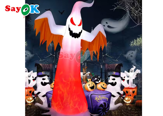 LED Decoration Inflatable Ghost Halloween White With Red Eyes