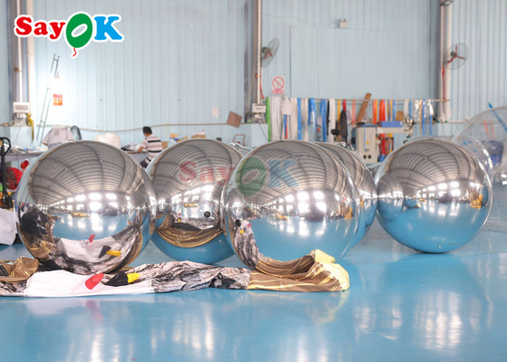 Gold Mirror Ball PVC Nightclub Inflatable Balloon Disco Party Wedding Gold Silver Floating Sphere Inflatable Mirror Ball