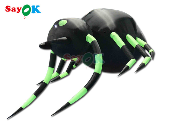 Hanging Horrific Inflatable Spider Halloween Decoration Black And Green