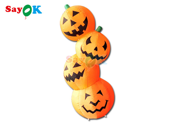 PVC Inflatable Halloween Decoration 4.9ft Pumpkin Shape LED Blown Up Model