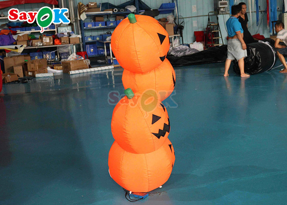 PVC Inflatable Halloween Decoration 4.9ft Pumpkin Shape LED Blown Up Model
