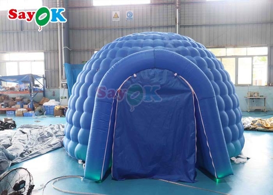 4m Tarpaulin Inflatable Igloo Dome Tent With LED Light Blower Promotional Parties