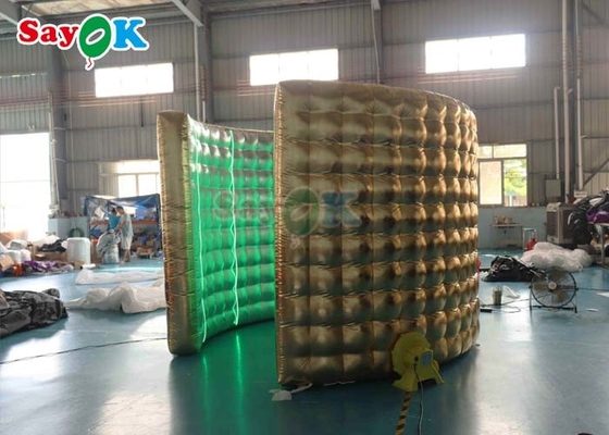 Customized Inflatable 360 Photo Booth Shape Enclosure Gold Inflatable Backdrop Booth