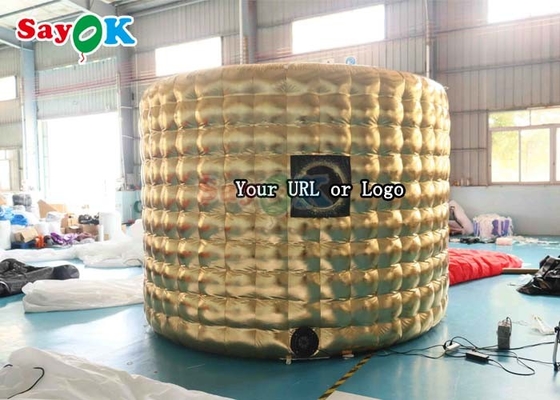 Customized Inflatable 360 Photo Booth Shape Enclosure Gold Inflatable Backdrop Booth