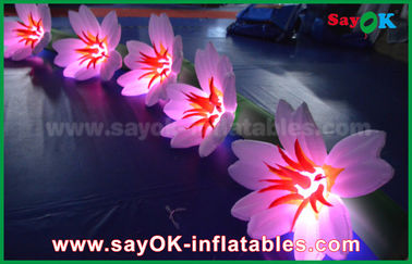 White Lily Flower Chain Outdoor Inflatable Decorations Oxford Cloth For Wedding