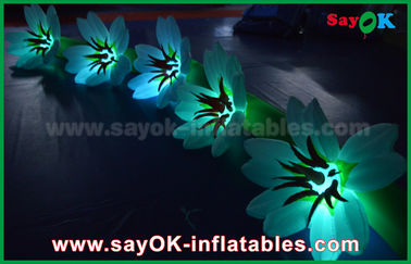 White Lily Flower Chain Outdoor Inflatable Decorations Oxford Cloth For Wedding