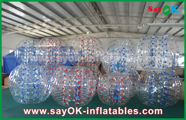 Soccer Inflatable Games Transparent Red / Blue Large Inflatable Sports Games Bubble Soccer 1.5m For Camping